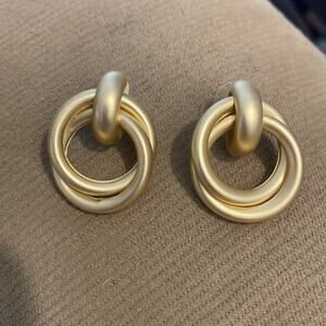 Women’s Trendy Matte Round Earrings Jewelry Gold